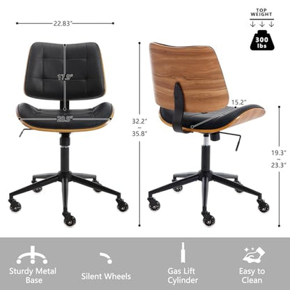 Home Office Desk Chair with Rubber Wheels