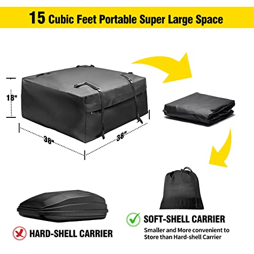 64"x39"x4" Roof Rack Cargo Basket with Cargo Bag & Net