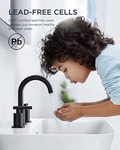 Widespread Black Bathroom Faucets 3 Hole