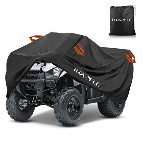ATV Cover Waterproof for Polaris Sportsman Yamaha Grizzly Honda Kawasaki with Straps Reflective Storge Black 82x47x45 inch