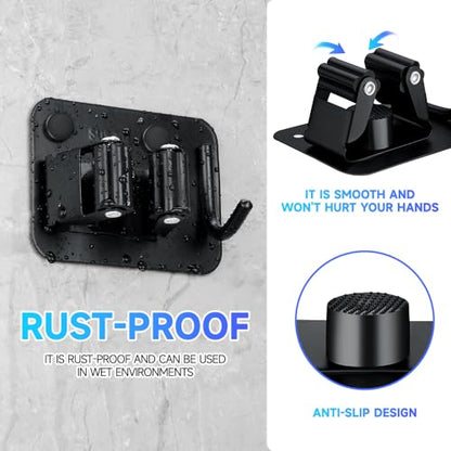 4 Pack Broom Holder with Heavy Duty Hooks (4 Count)