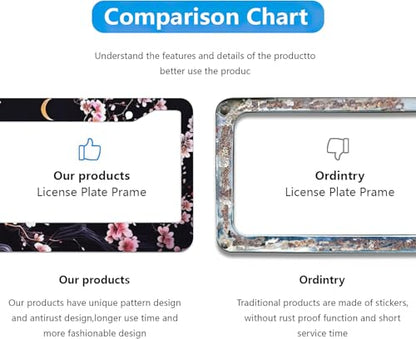 Flowers Plum Blossom Moon License Plate Frames