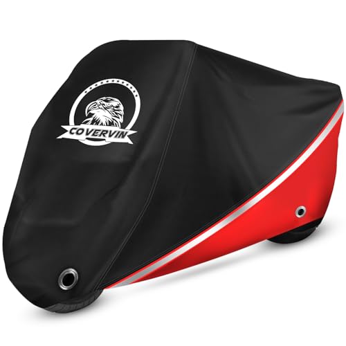 Motorcycle Cover Waterproof for Cruiser Touring Models 104" Red