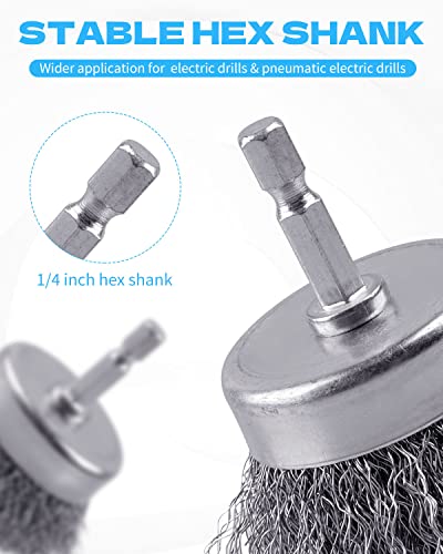 30 Pack Carbon Steel Wire Wheel Brush Cup Brush for Rust Removal (30 Count)