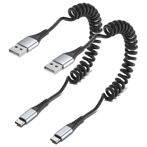 Coiled USB C Cable 3FT (2 Count)