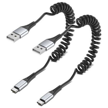 Coiled USB C Cable 3FT (2 Count)