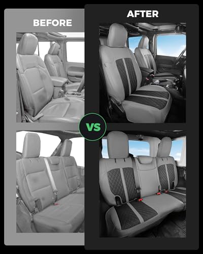 for Jeep Wrangler Leather Custom Car Seat Covers Full Set 4 Door