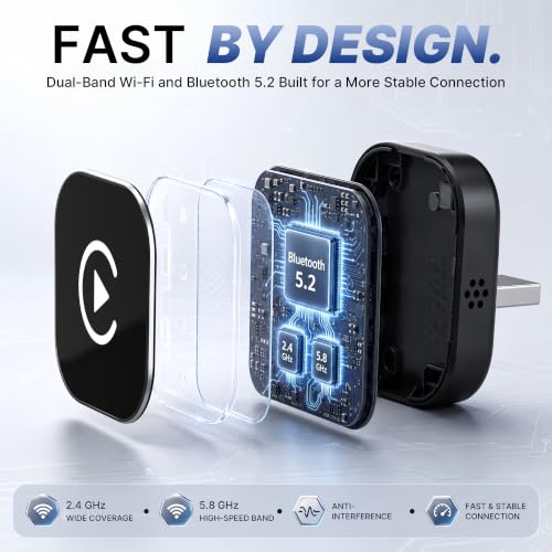 2 in1 Wireless CarPlay Adapter for Apple CarPlay & Android Auto