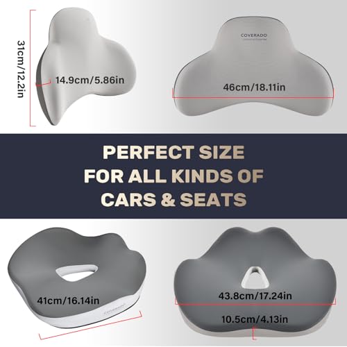 Car Seat Cushion and Lumbar Support Pillow
