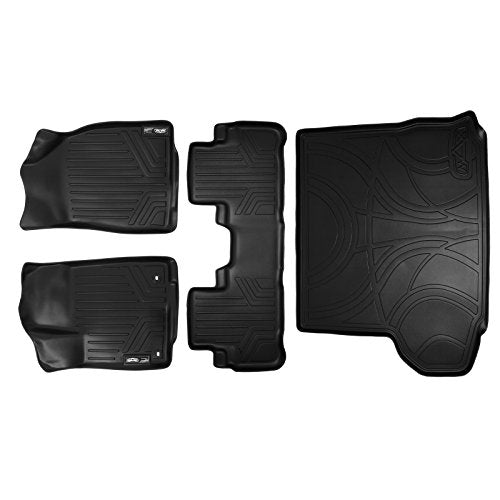 MAXLINER All Weather Custom Fit 2 Row & Cargo Liner Behind The 2nd Row Floor Mat Liner Set Compatible with 2014