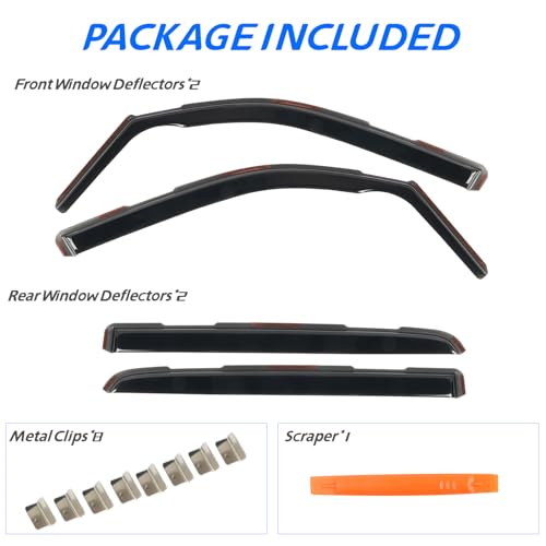 4pcs in Channel Window Rain Guards Fit for 2019