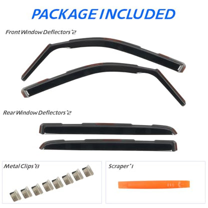 4pcs in Channel Window Rain Guards Fit for 2019