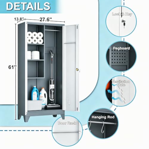 61" Metal Garage Storage Cabinet