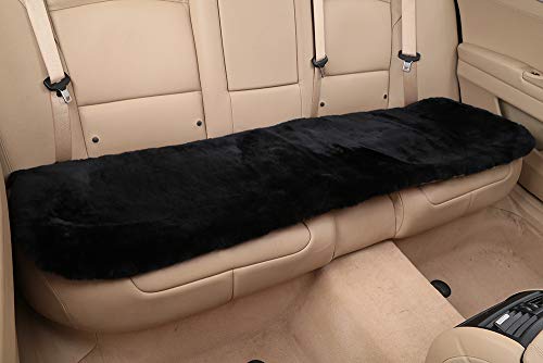 Black Genuine Sheepskin Car Rear Seat Cover for Fuzzy Back Cushion