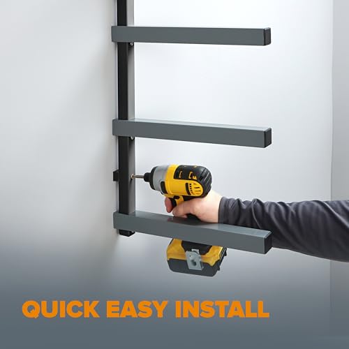 4 Level Lumber Storage Rack Wall Mount Wood Rack For Garage Organizer