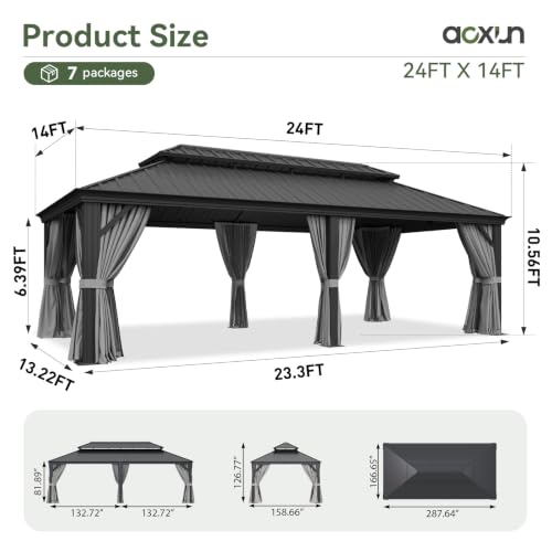 14' X 24' Hardtop Gazebo with Drainage