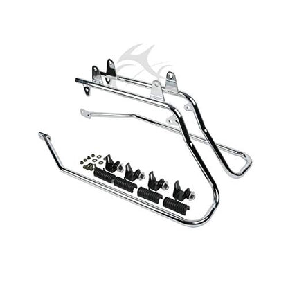 Motorcycle 5" Stretched Saddlebags with Black Conversion Brackets Fit For Harley Softail Deluxe Heritage Softail 1984 (2 Count)