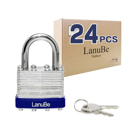 Laminated Keyed Alike Padlock 24 Pack 1.6 (24 Count)
