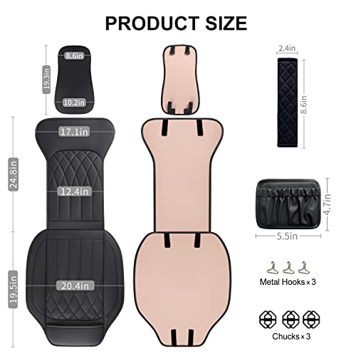 1 Pack Waterproof Front Car Seat Cover for Car Truck SUV Black