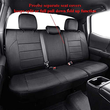 Custom Fit Tacoma Neoprene Car Seat Covers for Toyota Tacoma 2016 2017 2018 2019 2020 2021 2022 2023 Double Cab