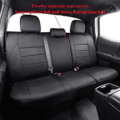 Custom Fit Tacoma Rear Neoprene Car Seat Covers for Toyota Tacoma 2016 2017 2018 2019 2020 2021 2022 2023 Double Cab