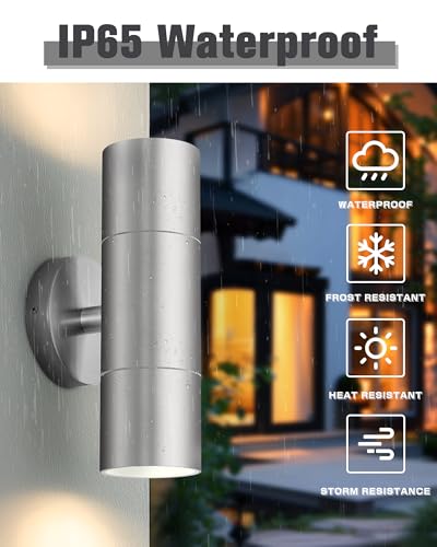 Stainless Steel Outdoor Wall Light (2 Count)