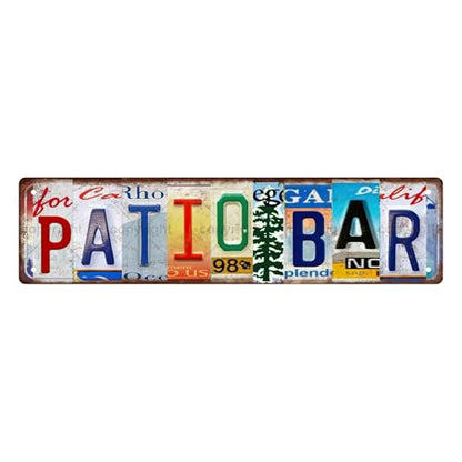 PATIO BAR SPACE Metal Tin Street Sign Bar Cafe Garage Cave Home Room Wall Bathroom Farmhouse Garden Porch Patio Decor
