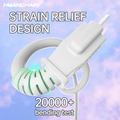 Indoor Outdoor White Extension Cord 8 FT Waterproof 16