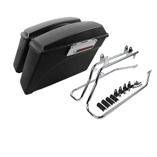 Motorcycle Hard Saddlebags with Chrome Conversion Brackets Fit For Harley Softail Deluxe Heritage Softail 1984