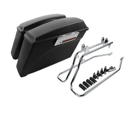 Motorcycle Hard Saddlebags with Chrome Conversion Brackets Fit For Harley Softail Deluxe Heritage Softail 1984