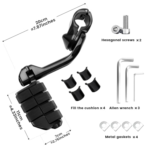 1.25" Highway Pegs Long Angled Pegs Adjustable for Harley Davidson Touring Road King Road Glide Street Glide Electra Glide Dyna Sportster Softail 1 1