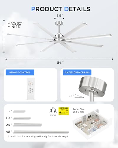 84 Inch Large Ceiling Fan
