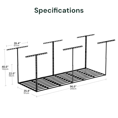 3x8 Overhead Garage Storage Rack Organization
