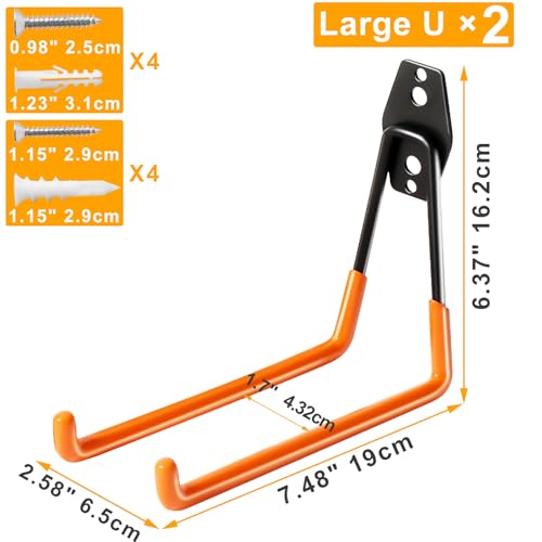 Heavy Duty Garage Hooks for Hanging (2 Count)