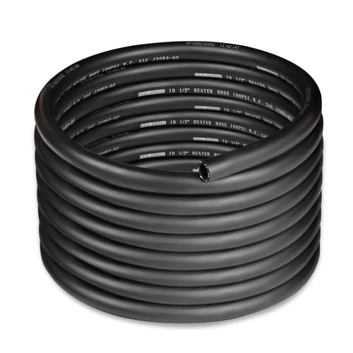 1 2" Heater Hose Coolant Radiator Straight 100PSI SAE 20R3 20FT Black