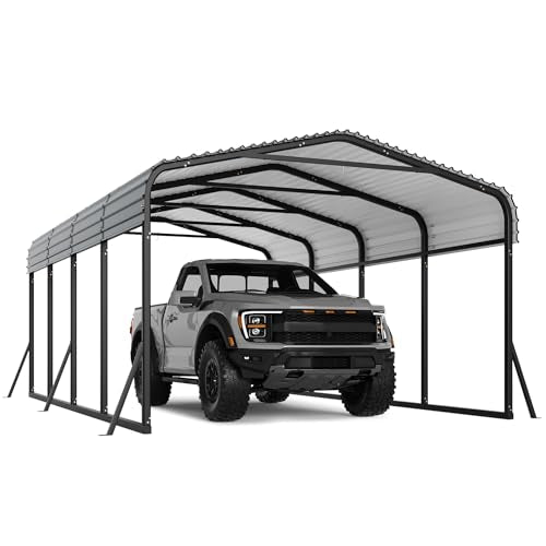 12 x 20 FT Metal Carport with Galvanized Steel Roof