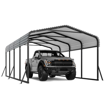 12 x 20 FT Metal Carport with Galvanized Steel Roof
