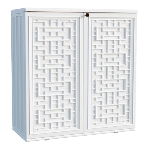 Indoor Outdoor Storage Cabinet Waterproof with Shelf