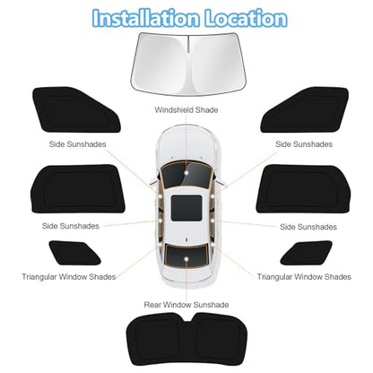 Car Window Shades for Hyundai Palisade LX3 2026 Windshield Sun Shade Side Window Cover UV Block Privacy Protection Accessories for Camping Blackout Rear Back Full Set 8PCS (8 Count)