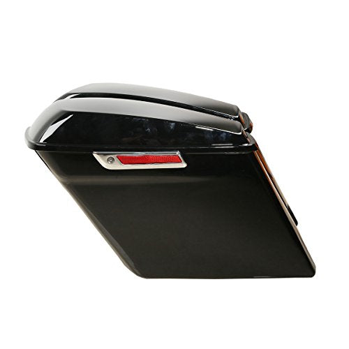 Motorcycle Stretched Saddlebags with Black Conversion Brackets Fit For Harley Softail Deluxe Heritage Softail 1984