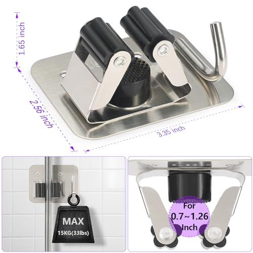 Broom Holder Wall Mount Rack (4 Count)