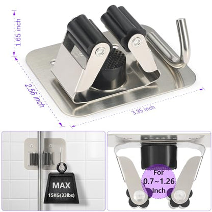 Broom Holder Wall Mount Rack (4 Count)