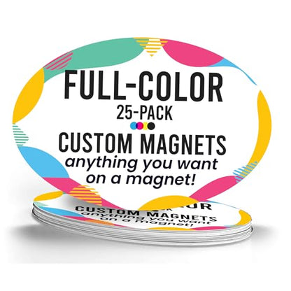 Customizable 4x6 Inch Oval Magnet Pack (25 Count)