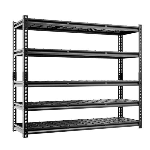 5 Tier 60" W X 20" D X 72" H Storage Shelves 3000LBS Metal Garage Shelving Adjustable Storage Shelf Metal Racks with Shelves Heavy Duty Shelving Units and Storage Utility Shelf (5 Count)