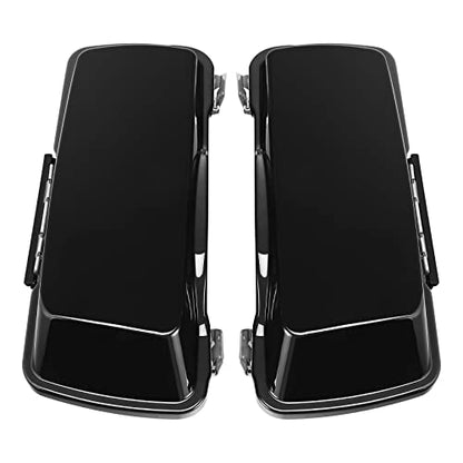 Motorcycle Stretched Saddlebags Vivid Black 5" Extended Hard Saddle Bags W