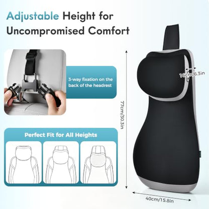 Upgraded Car Seat Lumbar Support Pillow and Adjustable Headrest One