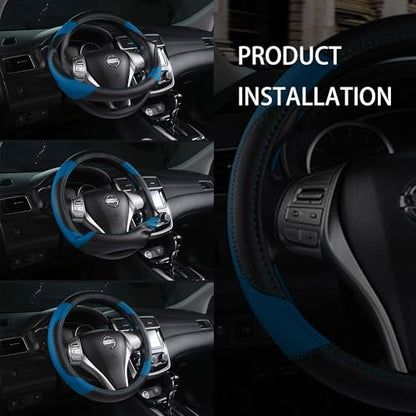 Leather Car Steering Wheel Cover