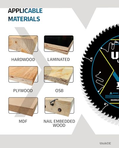 10-Inch 80-Tooth Circular Saw Blade with 5/8-Inch Arbor, Ultra Finish Wood Cutting, Carbide Tip, Thin Kerf, for Plywood, MDF, OSB, Laminated
