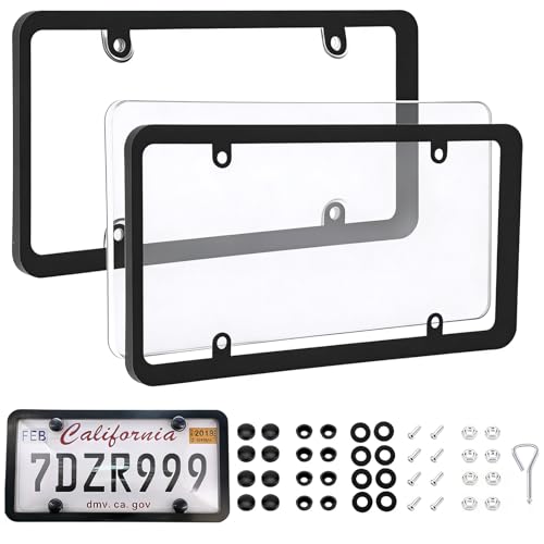 2 Pack License Plate Frames Covers for US Standard Car Plates