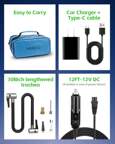 Dual Cylinder Tire Inflator Portable Air Compressor With 8.3